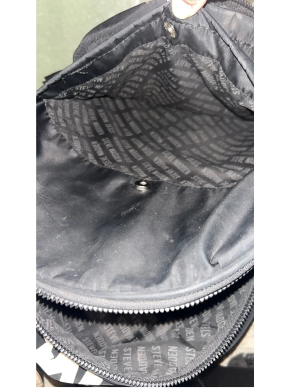 Women's Steve Madden Black & White Logo Backpack One Size